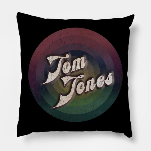 retro vintage circle Tom Jones Pillow by NamaMarket01