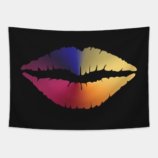 Lips Angle Gradient (Black) Tapestry