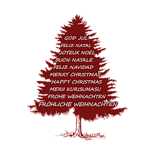 Merry Christmas Tree (in different languages) T-Shirt