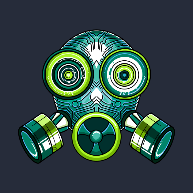 Green Tech Gas mask Quarantine T-Shirt by nataliesnow24