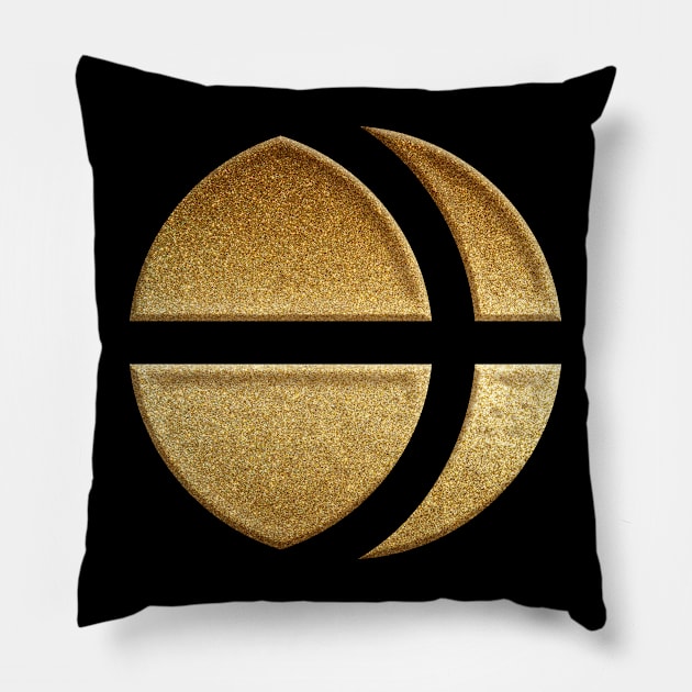 Nagano Prefecture Symbol in Gold Faux Pillow by Takeda_Art