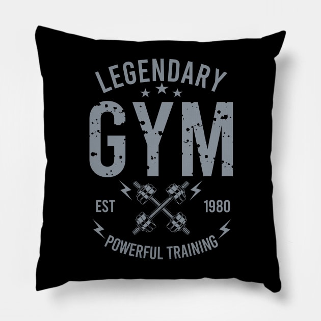 LEGENDARY GYM POSTER Pillow by beanbeardy