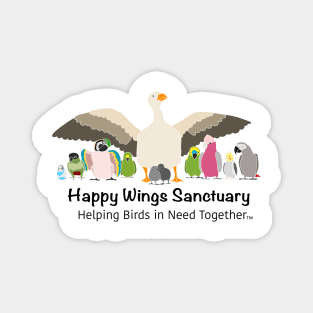 HAPPY WINGS SANCTUARY LOGO - BLACK FONT Magnet