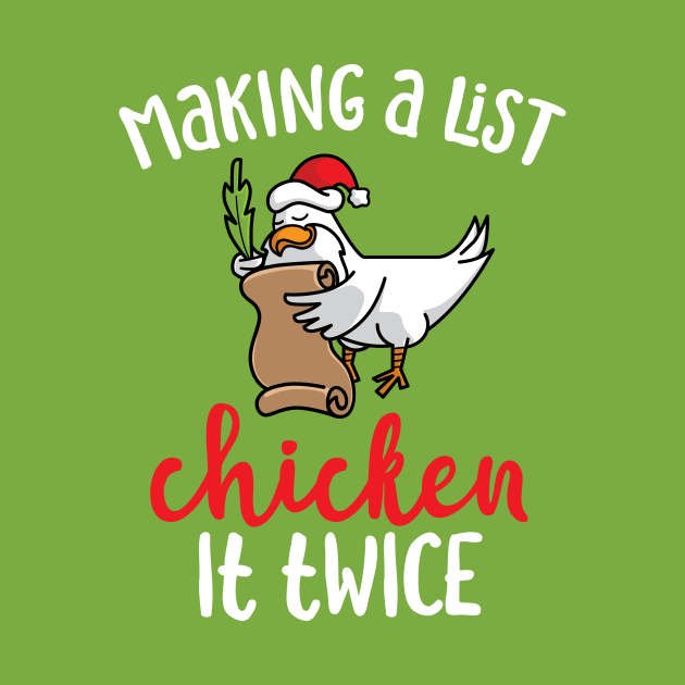 Chicken It Twice Funny Chicken Christmas Design by toddsimpson