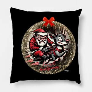 Fuming Santa Festive Flyer Ornament - A Xmas December Claus Pillow