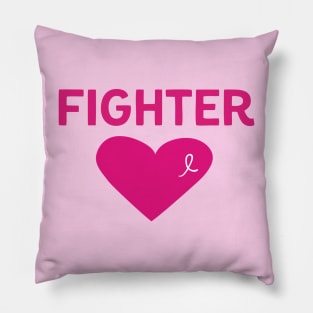 Breast Cancer Awareness Gift Pink Ribbon Fighter Pink Heart Design Pillow