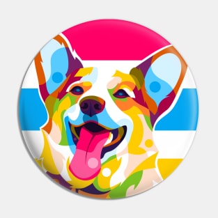 Labrador Dog Portrait Pop Art Colorful Pin