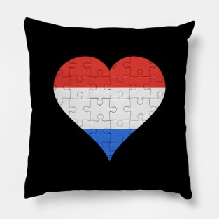 Dutch Jigsaw Puzzle Heart Design - Gift for Dutch With Netherlands Roots Pillow