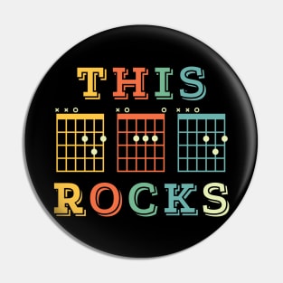 This Dad Rocks Guitar DAD Chords Tab Retro Theme Pin