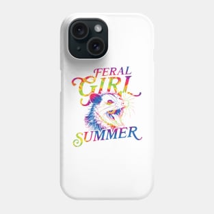 feral girl summer funny possum tie dye Phone Case