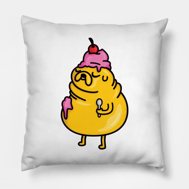 Jake always has room for ice cream Pillow by hoddynoddy