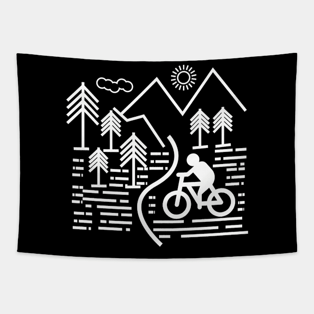 Cycling in the village Tapestry by LAMUS