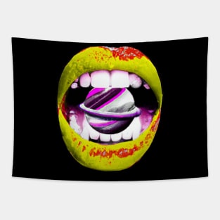 Intergalactic retro lips - Stay groovy baby Tapestry