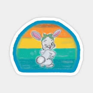 Vintage retro Easter bunny Magnet