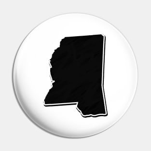 Black Mississippi Outline Pin