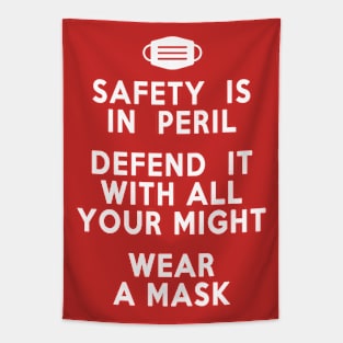 Wear a Mask (red) Tapestry