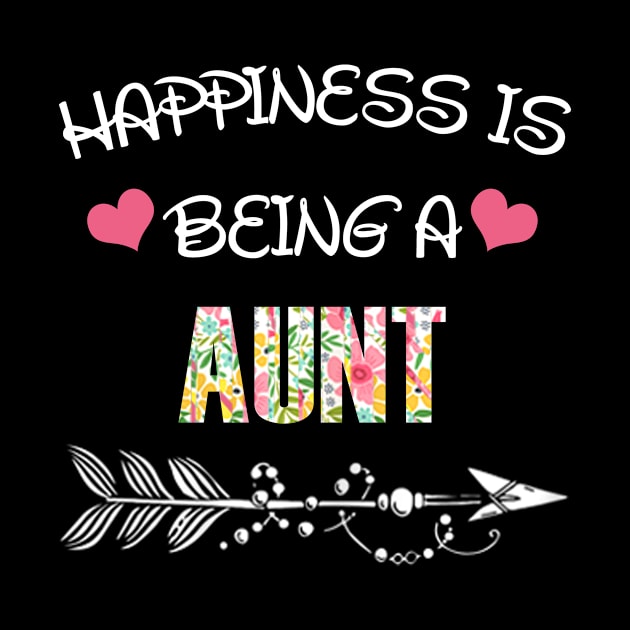 Happiness is being aunt floral gift by DoorTees