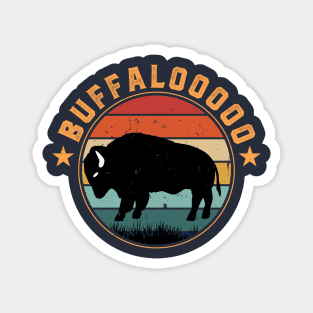 Lucky Buffalo Buffalooooo Retro Sunset Nature Wildlife Magnet