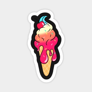 Rainbow Sundae Ice Cream Magnet