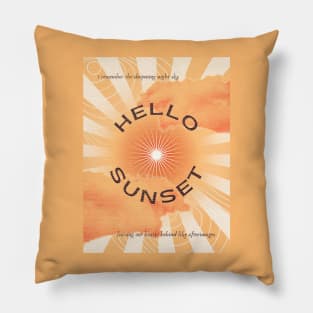 Hello Sunset - Red Velvet Pillow