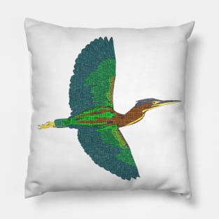 Green Heron Pillow