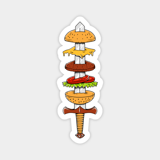 Burger Sword Magnet by coffeeman