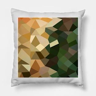 Bronze Yellow Abstract Low Polygon Background Pillow