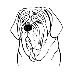 Neapolitan Mastiff (Black and White) T-Shirt