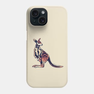 Australian red kangaroo Macropus Rufus with baby joey Phone Case