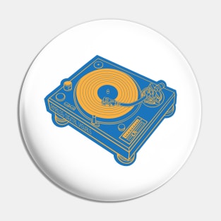 Turntable (Yellow Orange Lines + Green Blue Drop Shadow) Analog / Music Pin