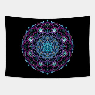 Glowing Mandala Tapestry