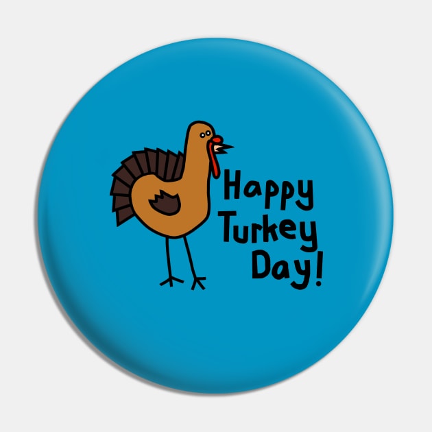 Turkey Greeting for Thanksgiving Pin by ellenhenryart