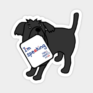 Cute Dog with Kamala Harris VP Debate Quote Magnet
