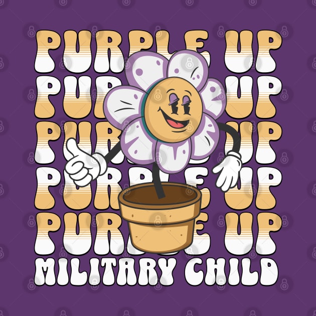 Military Kids - Purple-Up 2023 Holiday - Groovy Design by alcoshirts