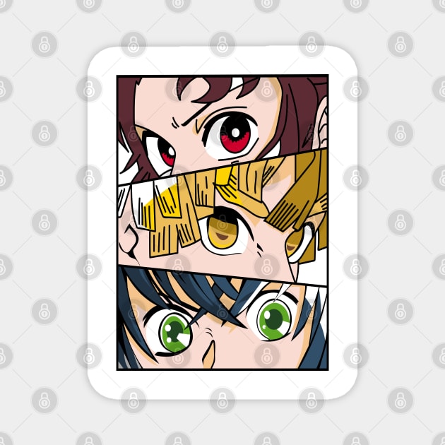 Demon Slayer Trio - Tanjiro, Zenitsu and Inosuke Magnet by Silvercrowv1