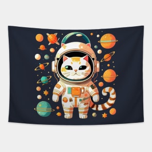 Funny Astronaut Cat at the Space Tapestry