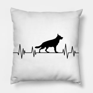 German Shepherd Heartbeat dog Heartbeat Silhouette Pillow