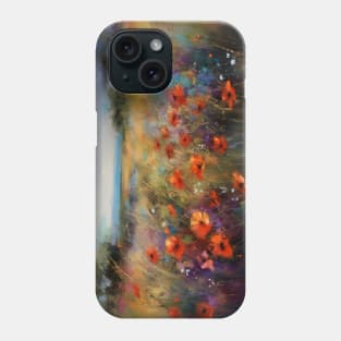 Poppy field and wildflowers Phone Case