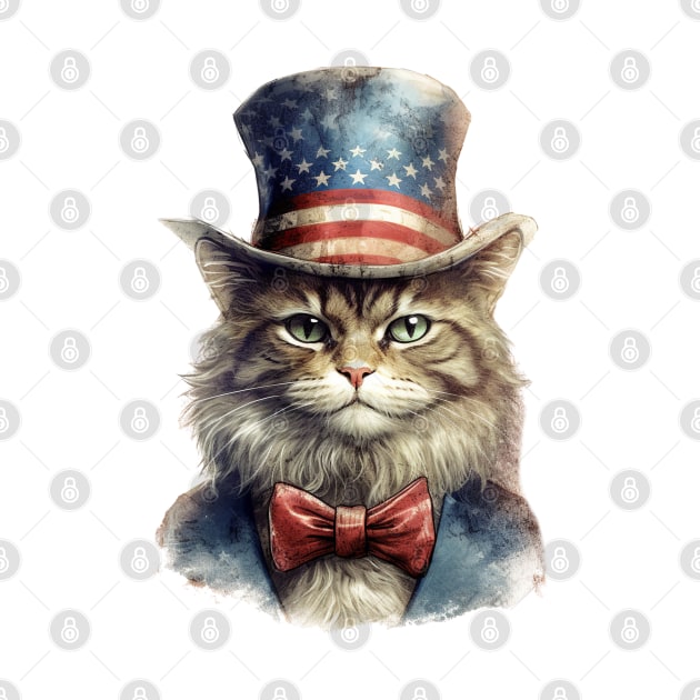 4th of July Cat Portrait by Chromatic Fusion Studio