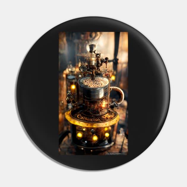 Extra large coffee lover steampunk machine Pin by ai1art