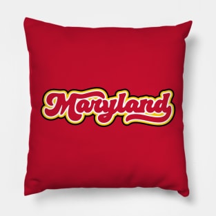 Retro Maryland Script Pillow