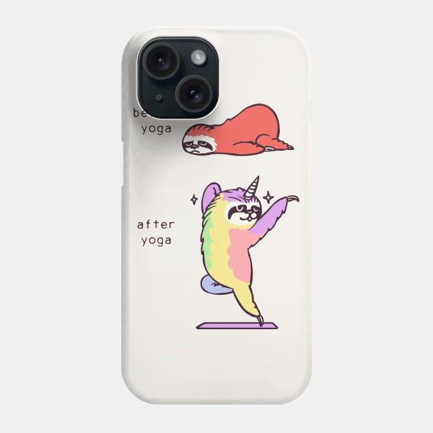 Sloth After Yoga Phone Case by huebucket