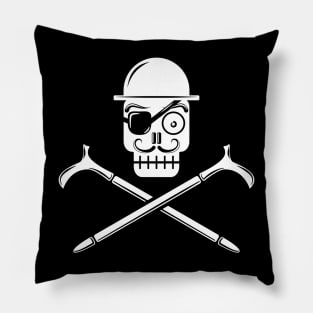 Pirate Skull with Bowler Hat (white) Pillow