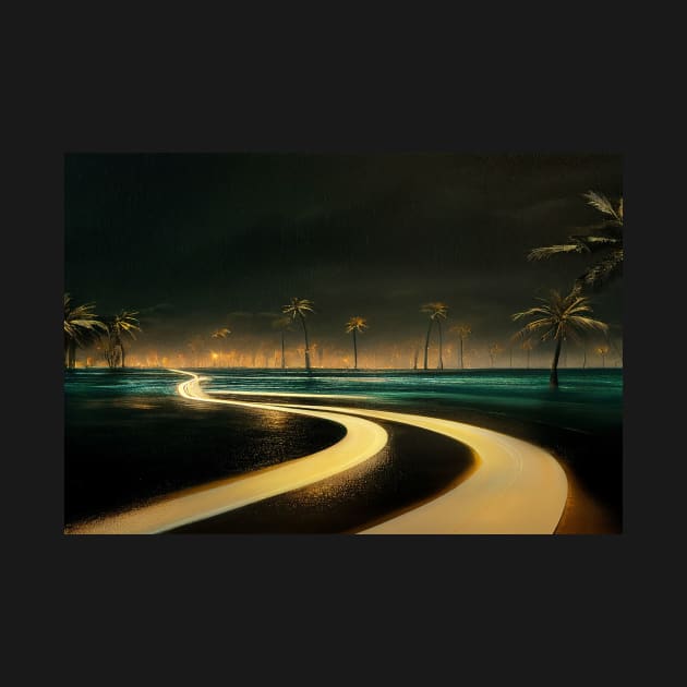 Ocean Front Broken Road To Fantasy Island / Abstract And Surreal Unwind Art by Unwind-Art-Work