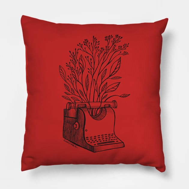 Typewriter Pillow by Sansara