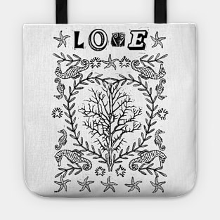 Love Collage (monochrome version) Tote