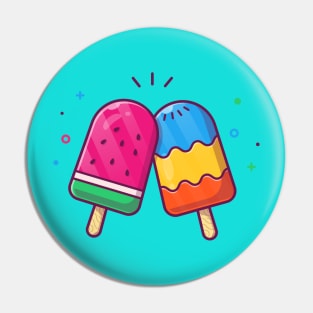 Watermelon Popsicle Cartoon Pin