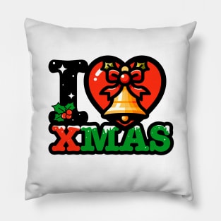 I heart ring bell xmas Pillow