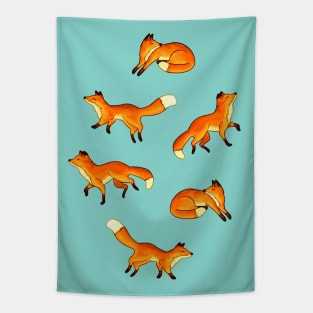 Free Frolicking Foxes Tapestry