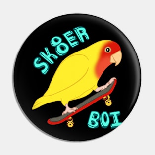 sk8er birb - yellow lovebird Pin